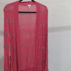 Women's stripped cardigan